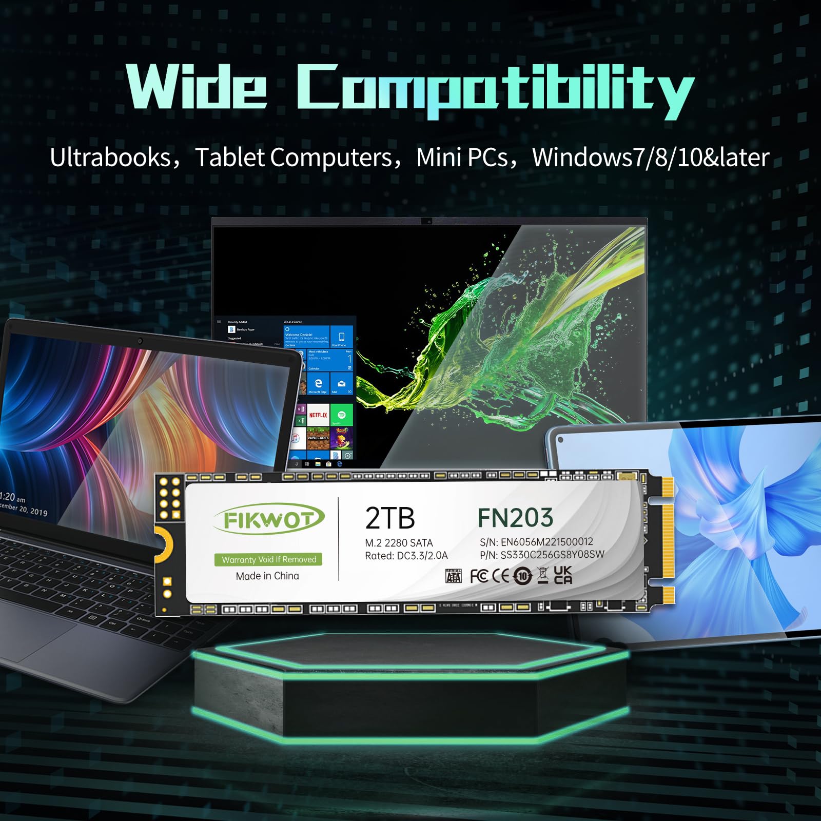 内蔵型SSD FIKMOT FN203 2TB M.2 2280 SATA SSD Amazon.com: Fikwot FN203 M.2 SATA SSD - SLC Cache 3D NAND